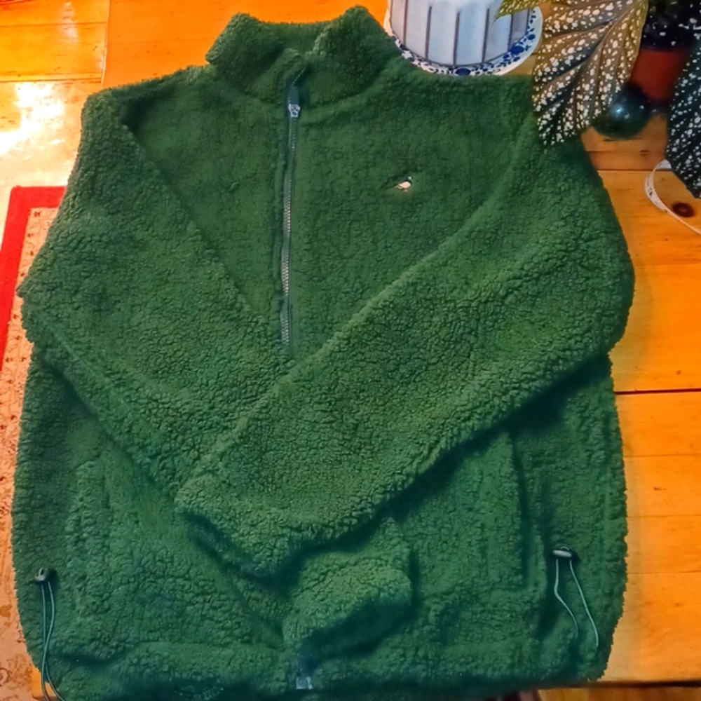 NWT- Jeff Staple -Sz Med- Spuce Green Staple Pidgeon Sherpa Zip-up.